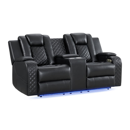 implosion black Power Led sofa + love seat