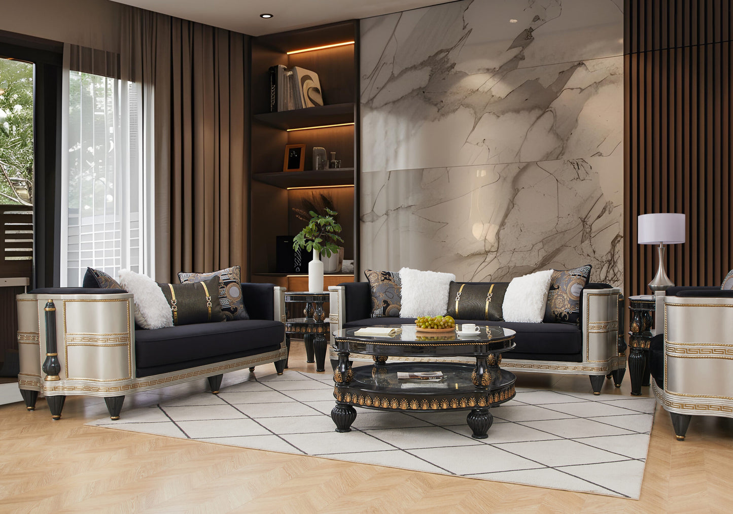 3PC FRENCH SALON SOFA SET HD-9042