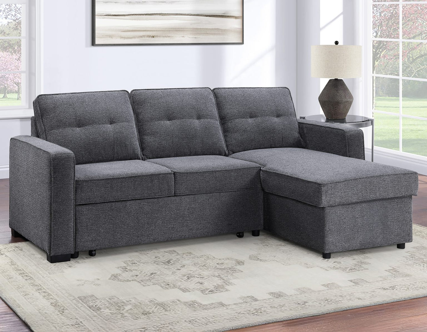 Noah Flippable, Convertible Storage Sleeper Chofa, grey