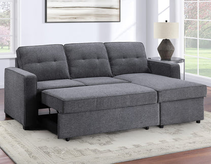 Noah Flippable, Convertible Storage Sleeper Chofa, grey