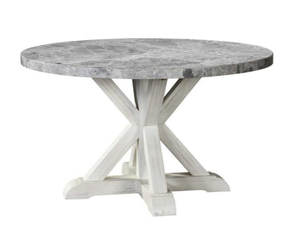Gray round Marble Dining Set (Table & 4 Side Chairs) ss