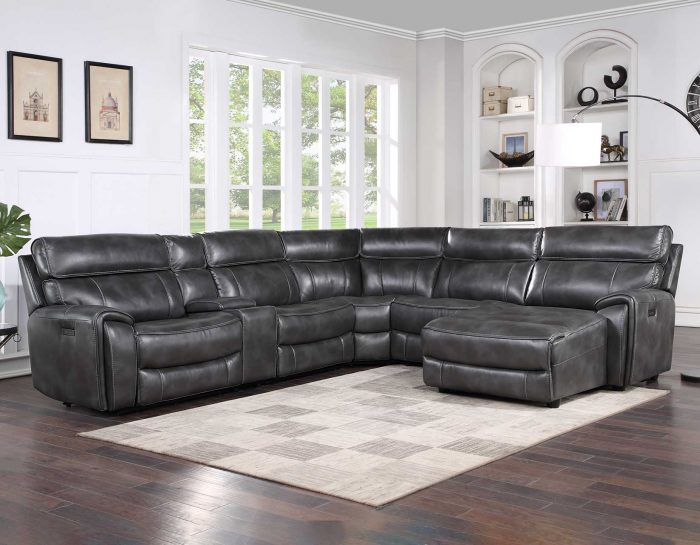 6-Piece Dual-Power Chaise Sectional SS