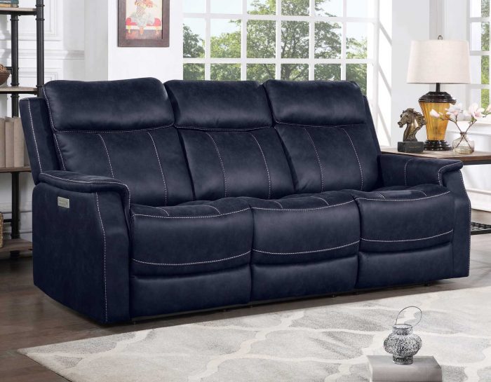 Valencia 3-Piece Dual-Power Ocean Blue Reclining Set (Sofa, Loveseat & Chair) SS