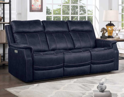 Valencia 3-Piece Dual-Power Ocean Blue Reclining Set (Sofa, Loveseat & Chair) SS
