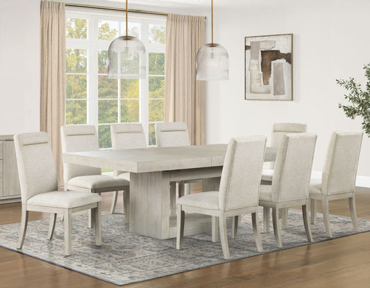 5-Piece Dining Set, Distressed Greige Finish ss