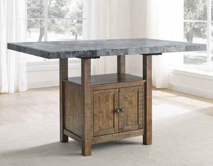 5-Piece Marble Top Counter Storage Dining Set ss
