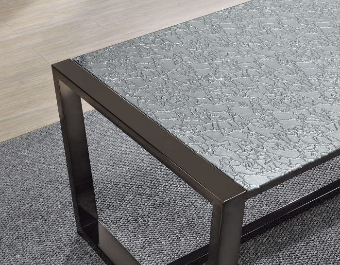 Coffee Table with Patterned Mirror Top SS
