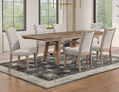 Trestle Table with 4 Upholstered Side Chairs SS