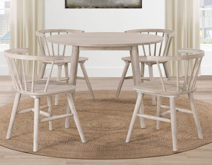 5 Piece 42-inch Round Dining Set, Tan ss