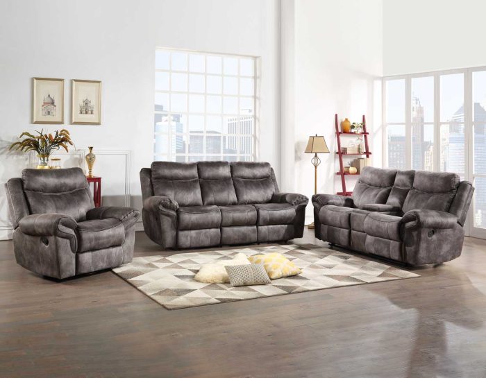 Nashville 3-Piece Manual Reclining Set grey  SS