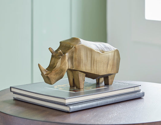 HH Savannah Rhino Sculpture | Antique Gold |