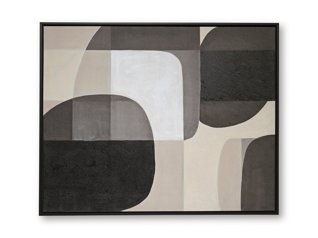 HH Oslo Abstract Form Canvas | Black/White |
