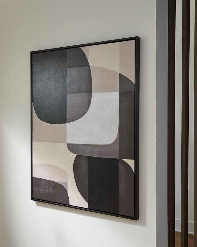 HH Oslo Abstract Form Canvas | Black/White |