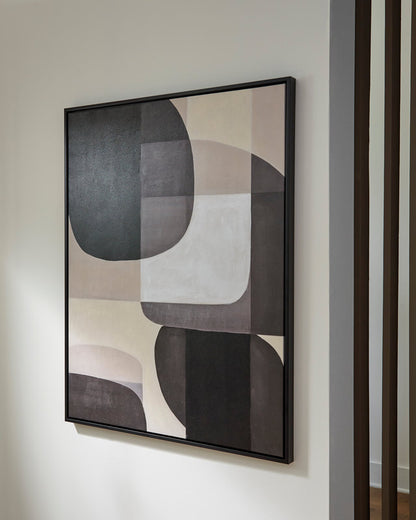 HH Oslo Abstract Form Canvas | Black/White |