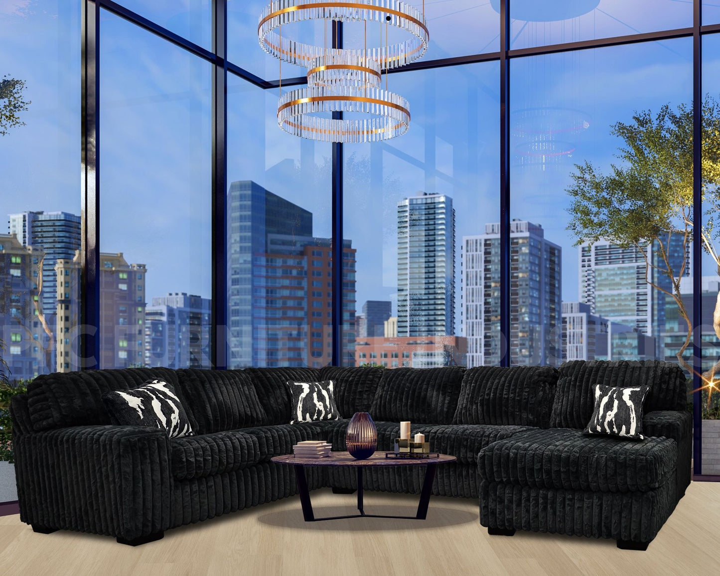 Alison Hugo black Sectional