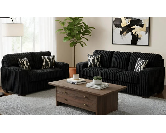 Alison Black Sofa & Loveseat