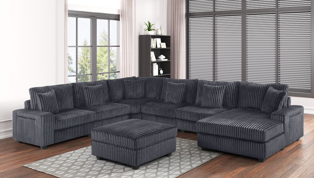 HH Bazooka Charcoal 7 PC Sectional