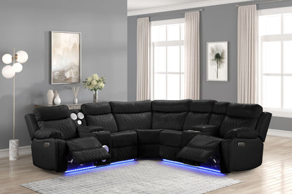 LED Sectional/w Bluetooth speaker and charger port  -s1