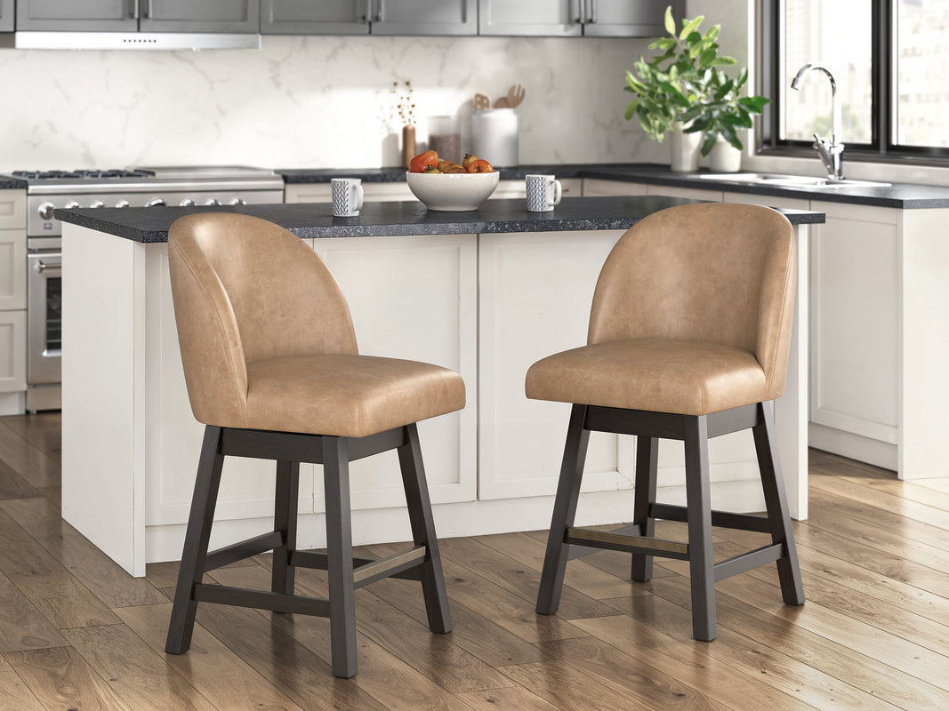 HH Prescott 24" Counter Height Swivel Barstool Set | Dark Grayish Brown |