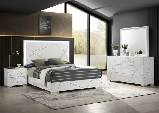 B8 5pcs white led/ desgin bed set