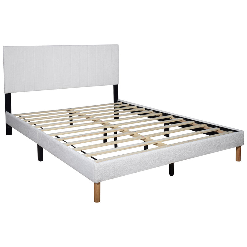 HH 200 Fabric Upholstery Platform| White | Twin, Full, Queen, King