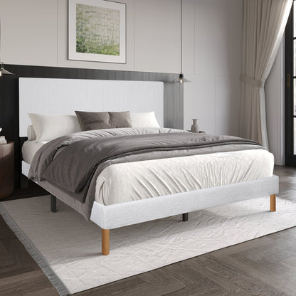 HH 200 Fabric Upholstery Platform| White | Twin, Full, Queen, King