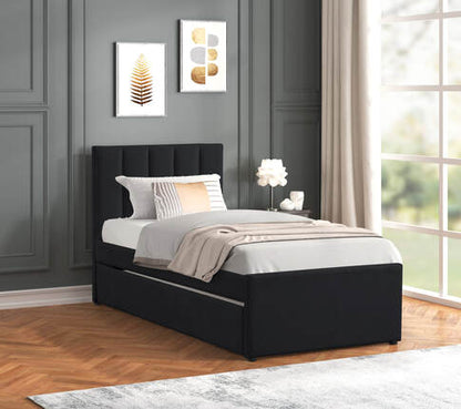 HH MAYA Platform Bed w/Trundle | Twin & Full | Black |