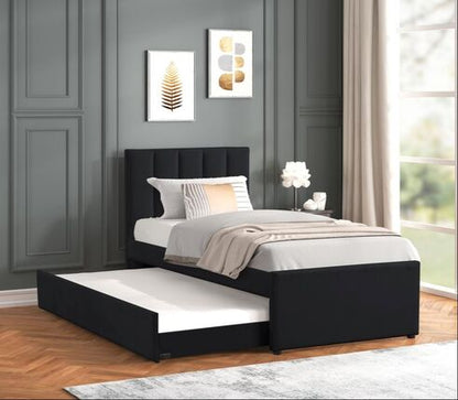 HH MAYA Platform Bed w/Trundle | Twin & Full | Black |
