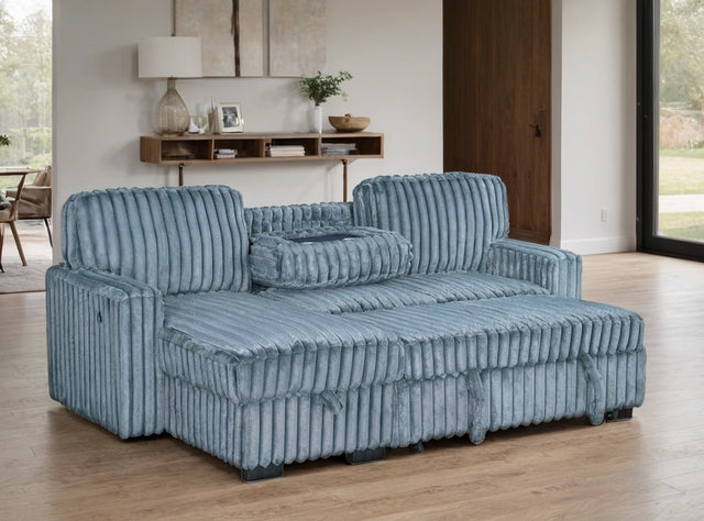 Charcoal Reversible Sectional With Pull-Out Bed HH