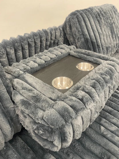 Charcoal Reversible Sectional With Pull-Out Bed HH