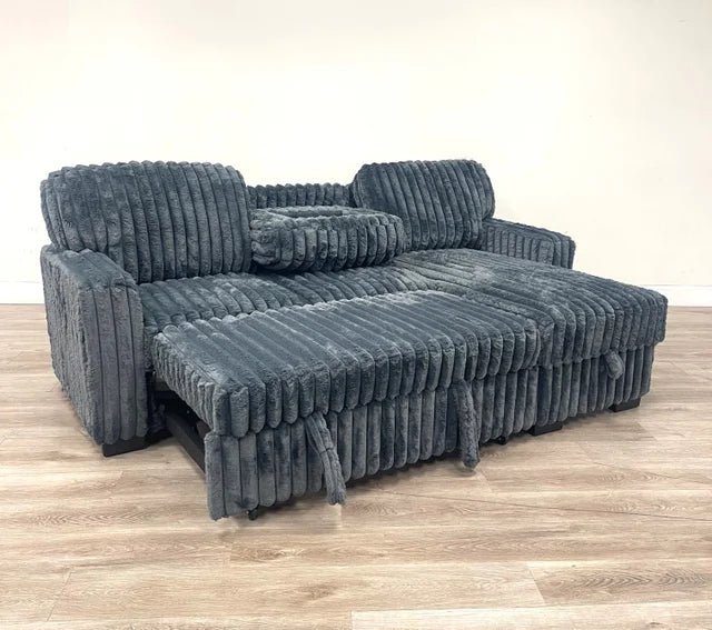 Charcoal Reversible Sectional With Pull-Out Bed HH