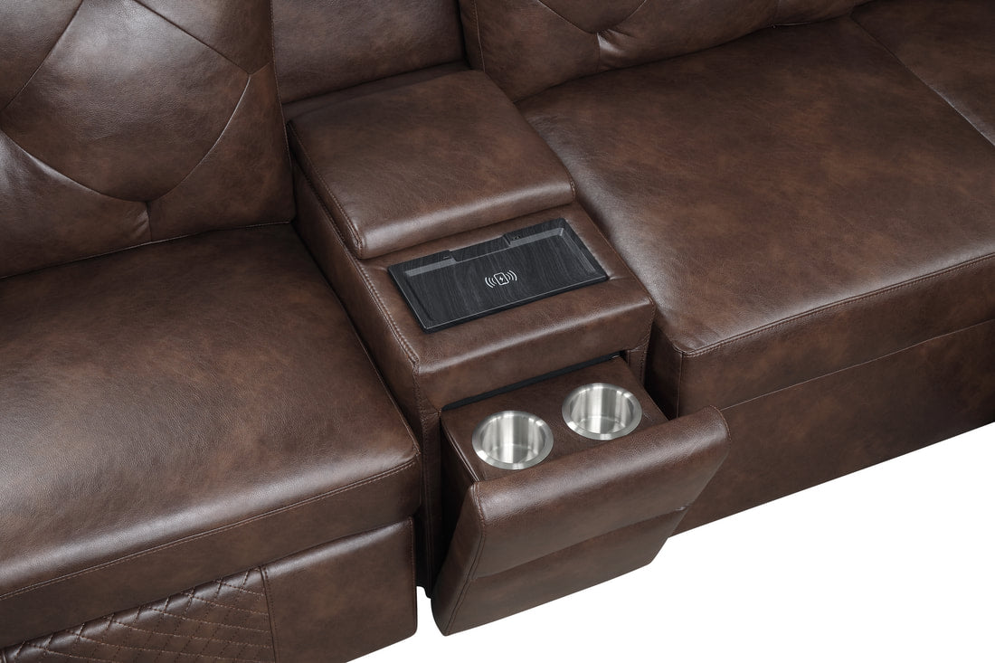 HH Winston Power Reclining Sectional |w/Pull-Out Bed|